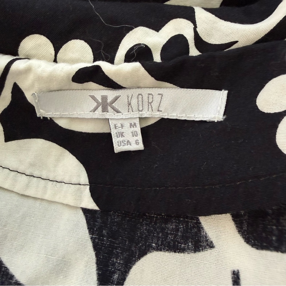 KK Korz Black & White Floral Short Sleeve Mini Dress – Size 6 - Picture 2 of 10